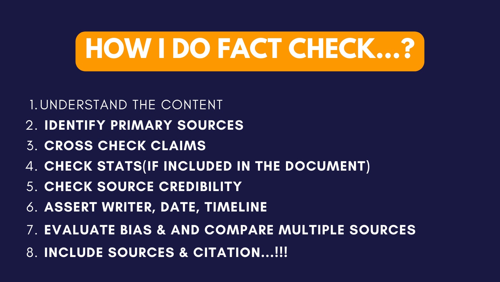 Cross-checking Sources of Information