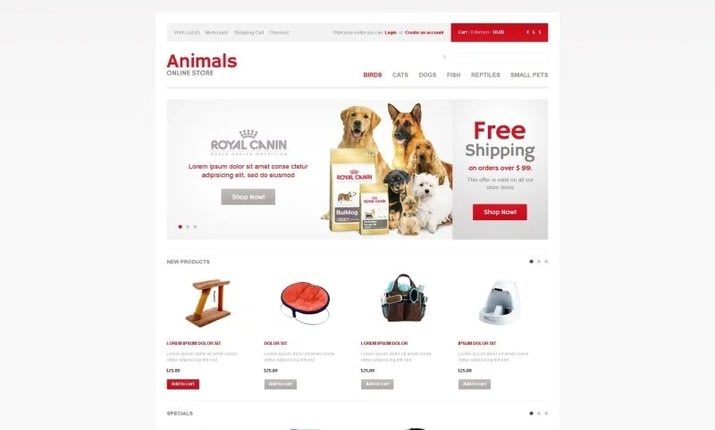 Design modern shopify pet cat and dog store or website