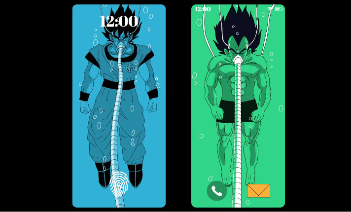 Create dragon ball z wallpapers for your screen by Brunarte Fiverr