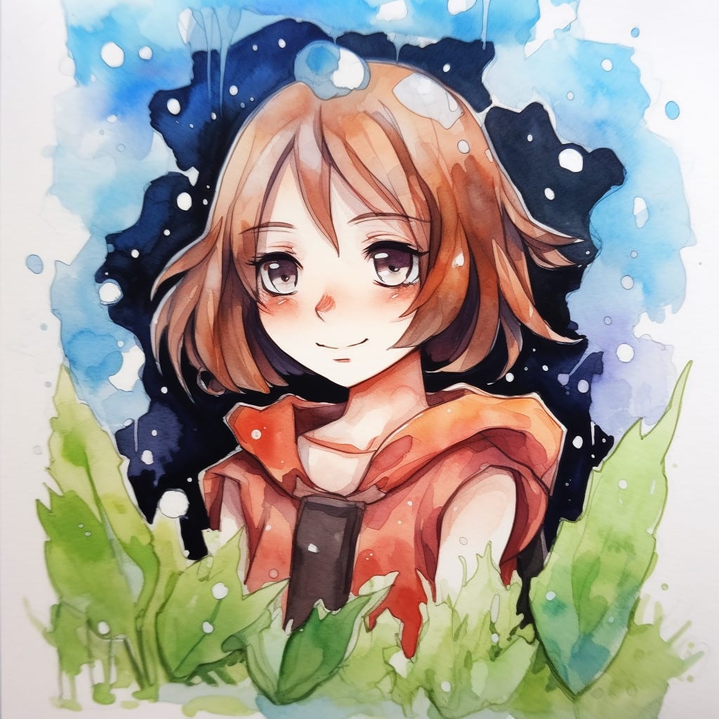 Create hand drawn watercolor fan art anime illustrations by