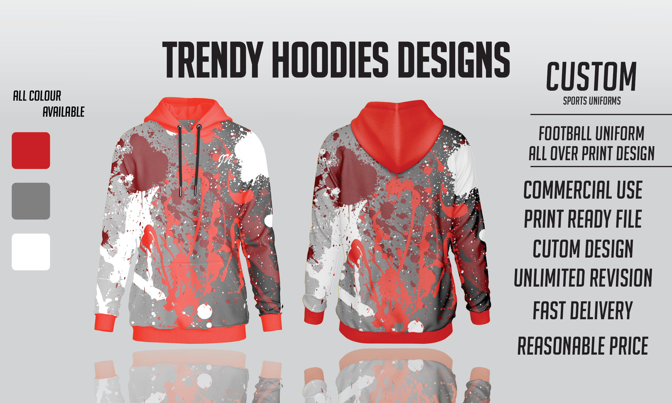Do custom sublimation hoodie, sweatshirt, t shirt, streetwear and sports  jersey by Designhub9026