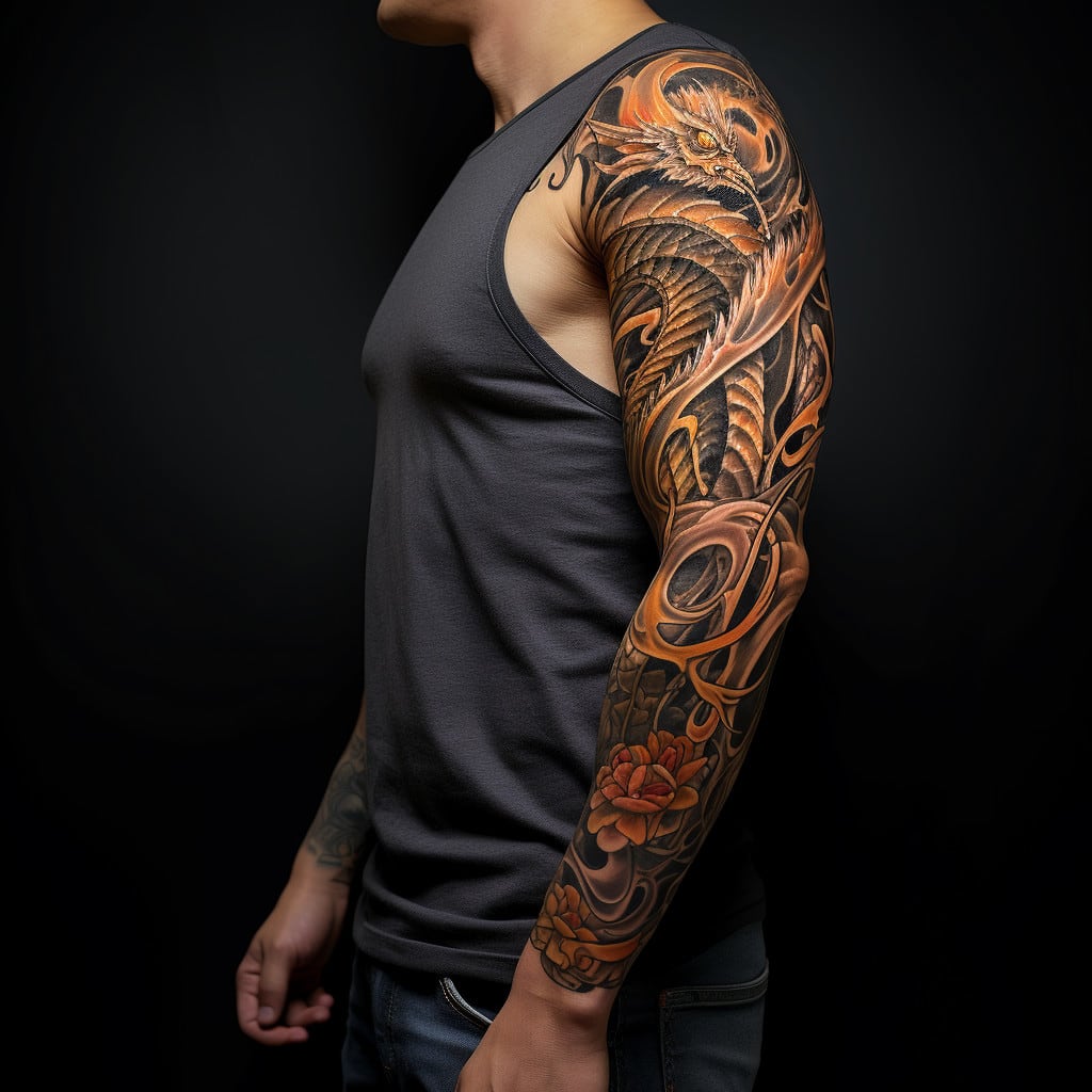 create a full sleeve tattoo design