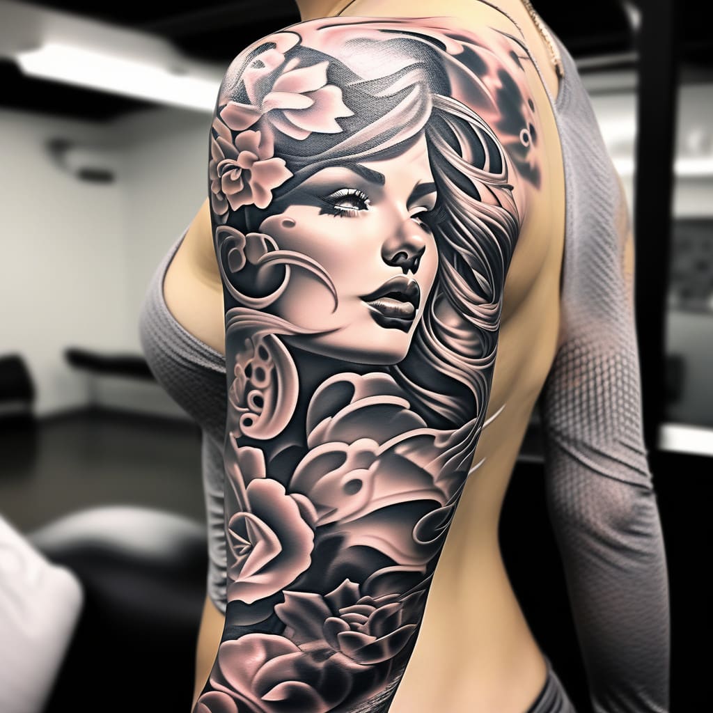 create a full sleeve tattoo design