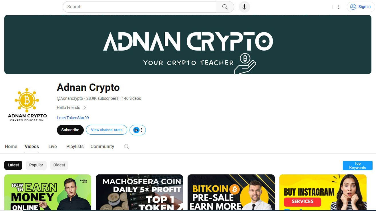 Promote your crypto project on my official youtube channel by  Adnanshahbaz786 | Fiverr