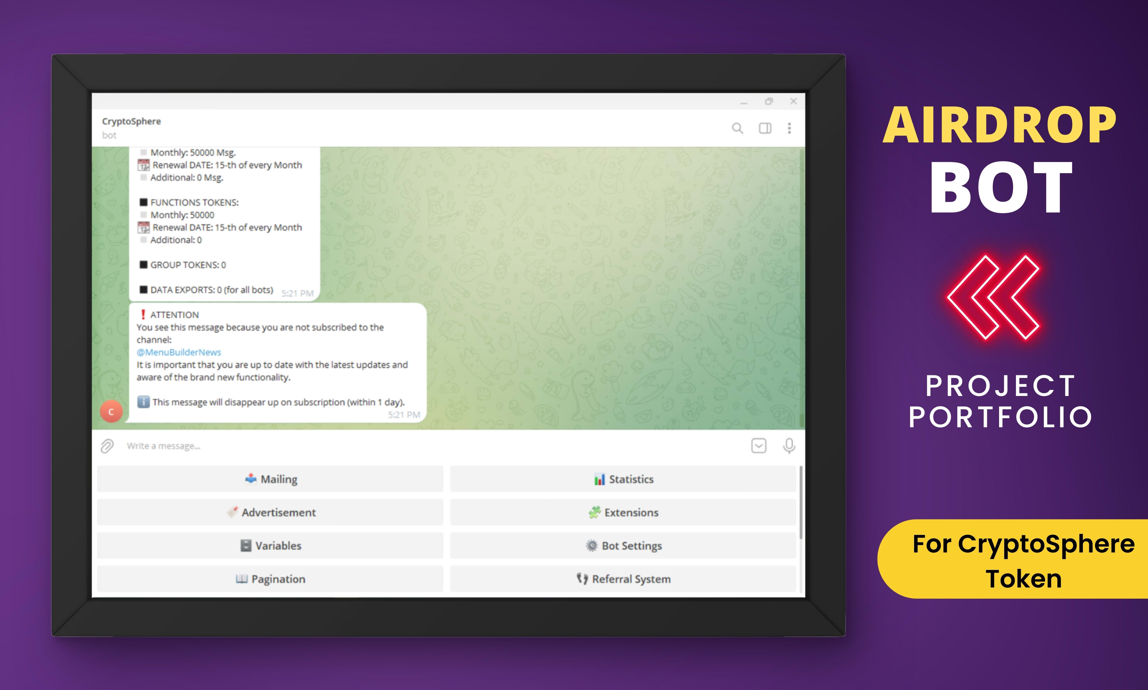 Make a custom telegram airdrop bot by Ali_hasan_bd | Fiverr