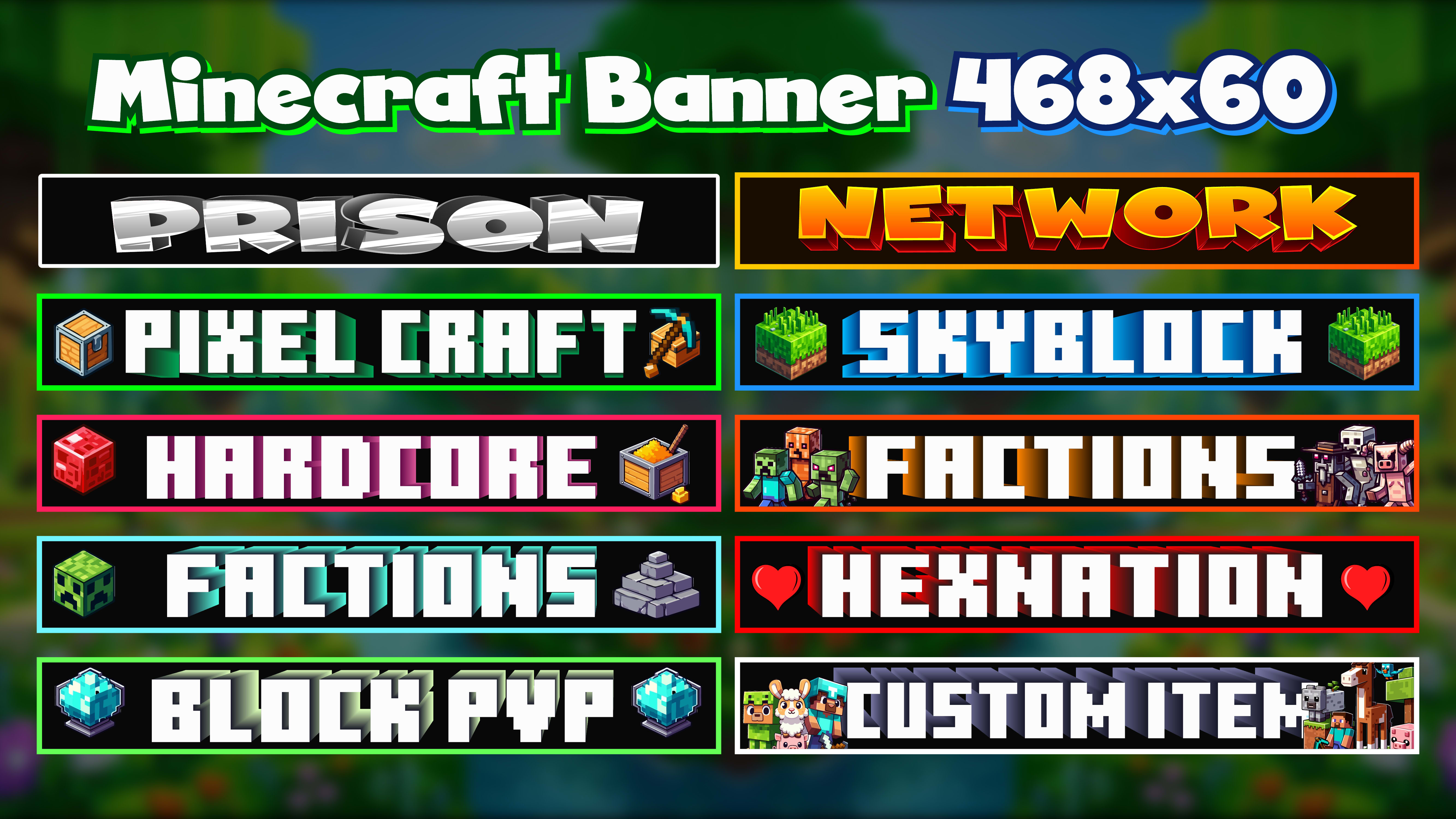 Minecraft Server Banner 3D Advanced Minecraft Server Banner Template