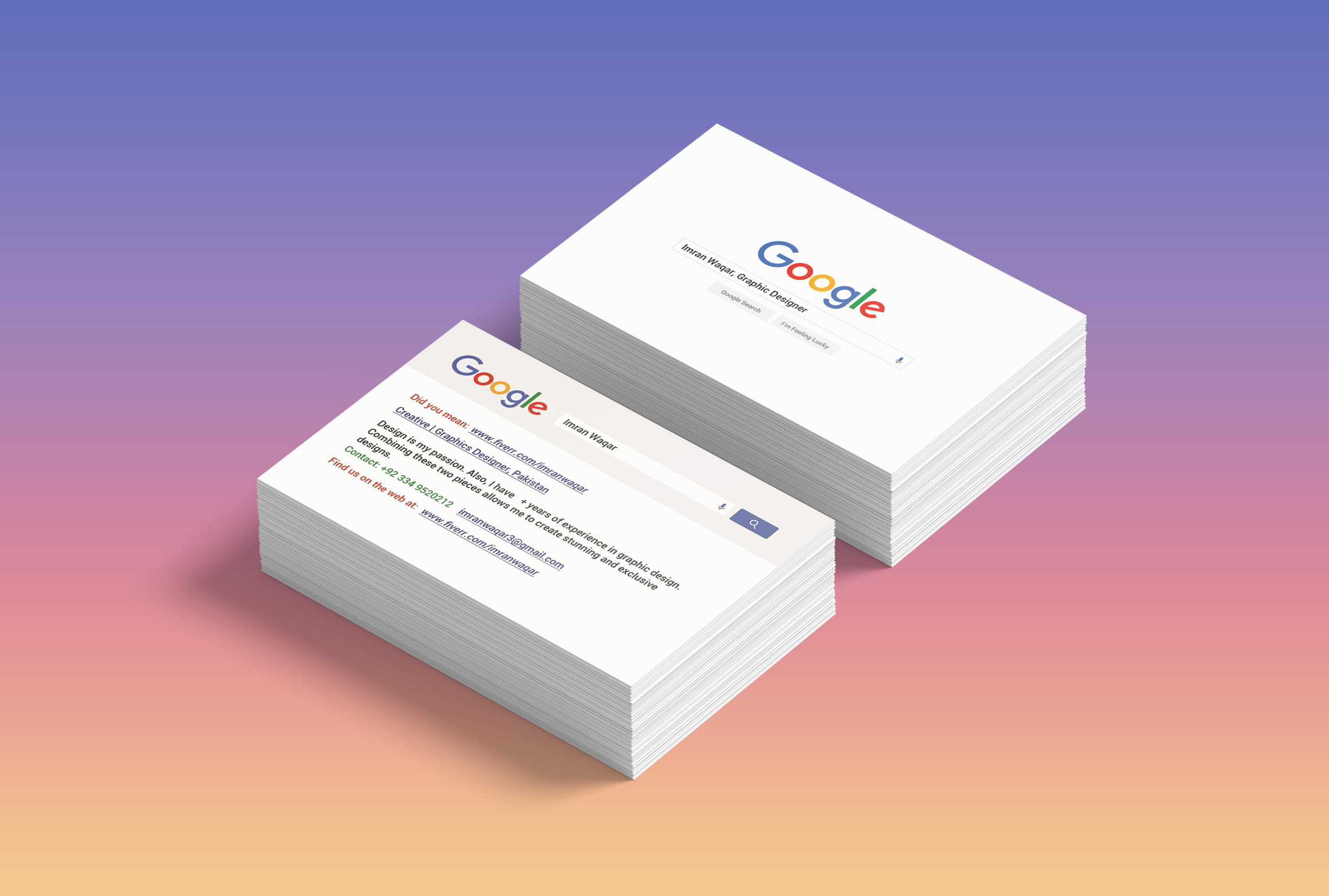 Do a google search business card design in 21 to 21 hours for you In Google Search Business Card Template