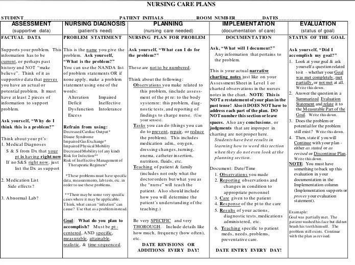 Write Your Nursing Care Plan By Theresachat