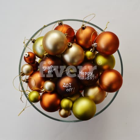Write your christmas message or greeting on coloured baubles by Madmoo