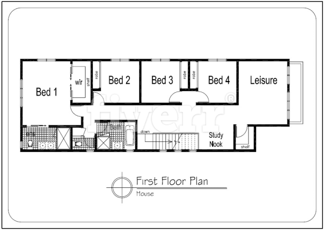 Draw a page of autocad  2d dwg file of your house  plan  by 