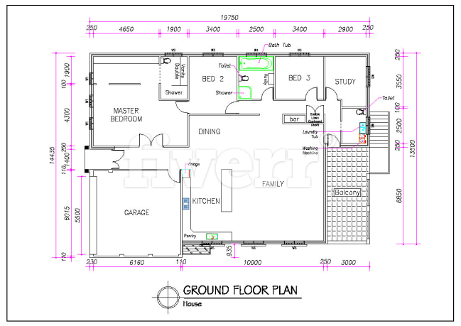 Draw a page of autocad 2d dwg file of your house plan by Trusstech