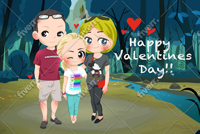 Draw cute couples valentine by Zoehoni