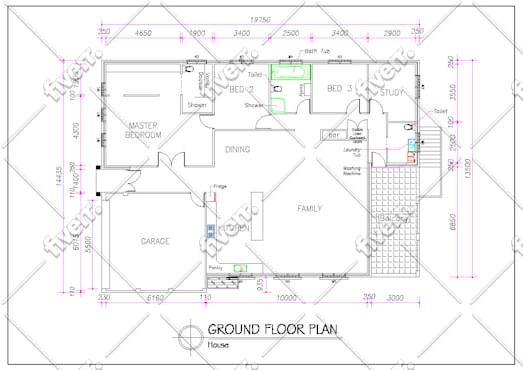 Draw a page of autocad 2d dwg file of your house plan by Trusstech