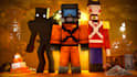 make cinematic minecraft thumbnail, art