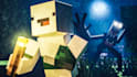 make cinematic minecraft thumbnail, art