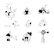 create vector doodle line art illustration in my style