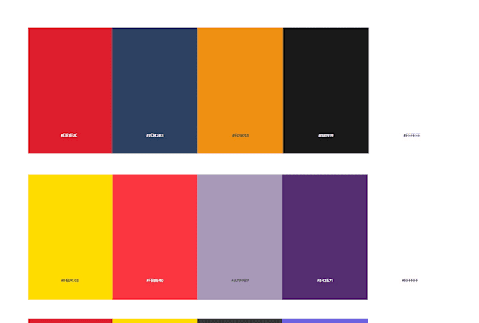 Make you a modern, creative, beautiful, and colorful color scheme by ...