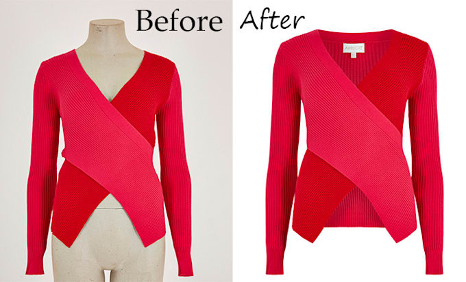 Ghost mannequin photo editing for ecommerce clothing