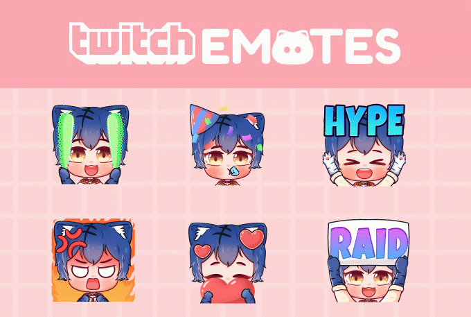 Make cute animated emotes for twitch, discord, youtube by Ravenkym | Fiverr