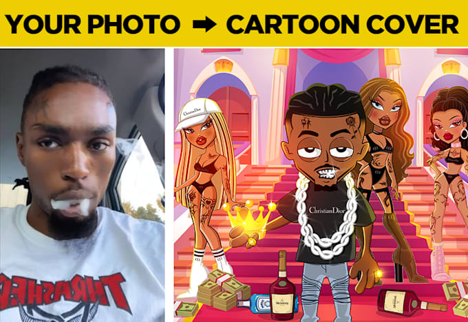 Make A Cartoon Mixtape Single Or Album Cover By Ldv Vfx Fiverr Check out our rapper cartoon selection for the very best in unique or custom, handmade pieces from our digital shops. make a cartoon mixtape single or album cover