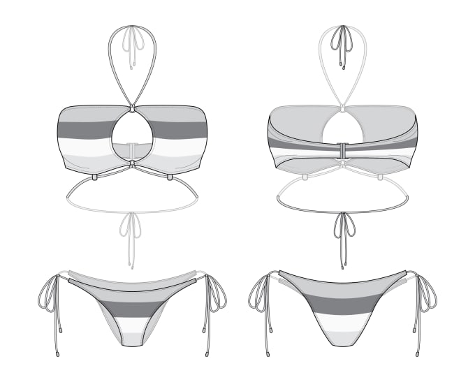 Professional Technical Flat Sketch of your Lingerie  Swimwear Design CAD   Upwork