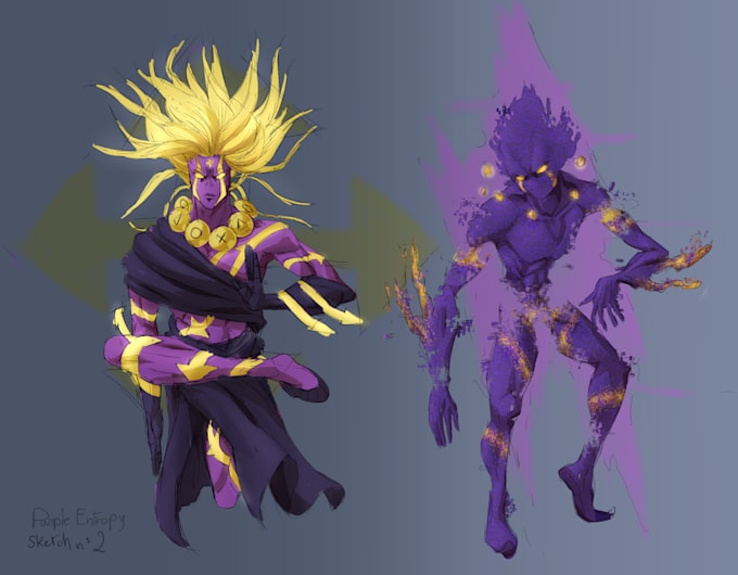 Draw in the jojo bizzare adventure art style plus stand by 