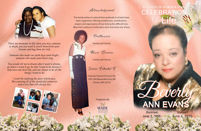 Design Modern Obituary Funeral Program In 6hrs By Nicolegraphics