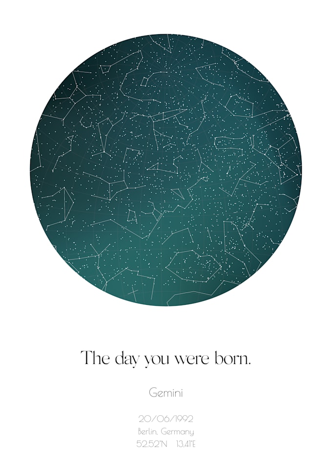 Design Personalized Night Sky Star Map Of Your Special Date By Imgkraft Fiverr