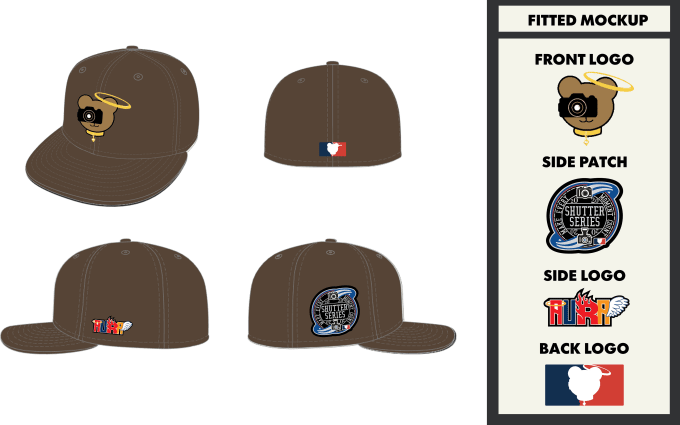 CURVED BRIM FITTED HAT MOCK-UP TEMPLATE