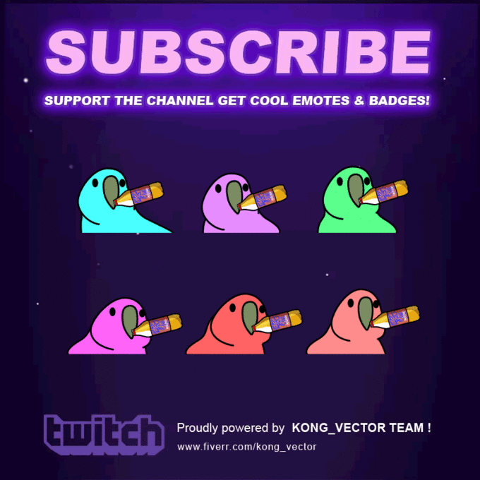 Create Animated Emotes Gif Bit Cheer Emotes For Twitch By Kong Vector Fiverr