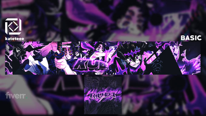 Design a custom anime youtube banner for you by Kateteee | Fiverr