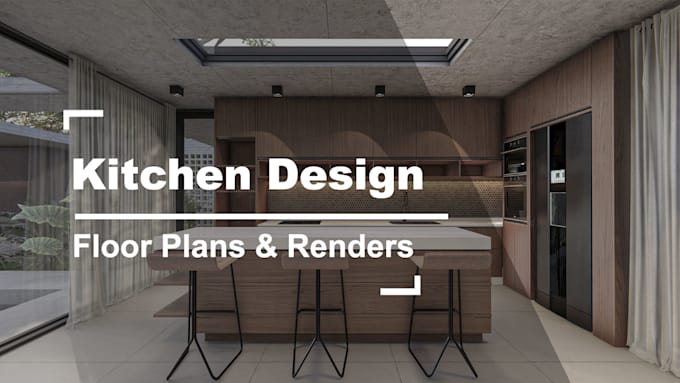 design your kitchen with plans, 3d model and renders