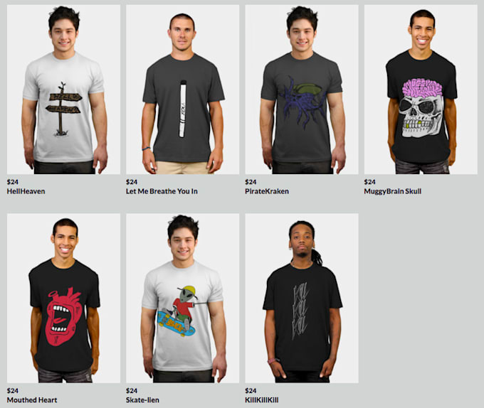 create designs for tshirts and other gadgets stuff
