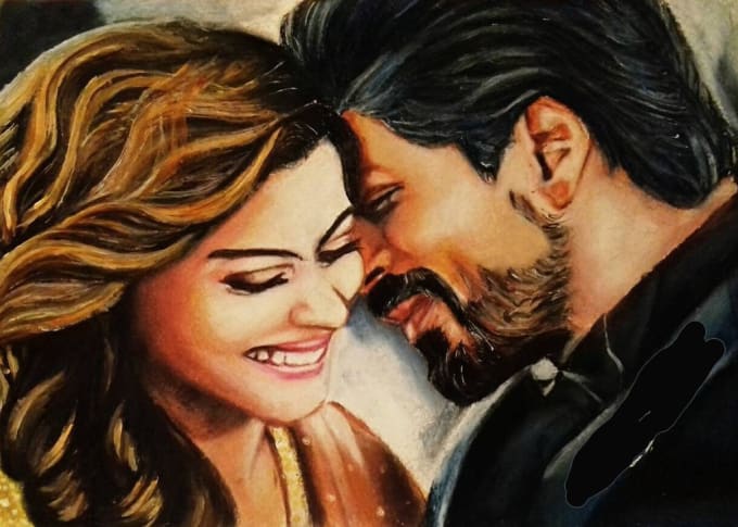 Handmade Pencil Sketch And Digital Portrait Painting To Gift Your