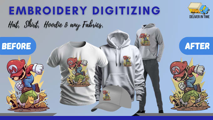 do outstanding embroidery digitizing in hours