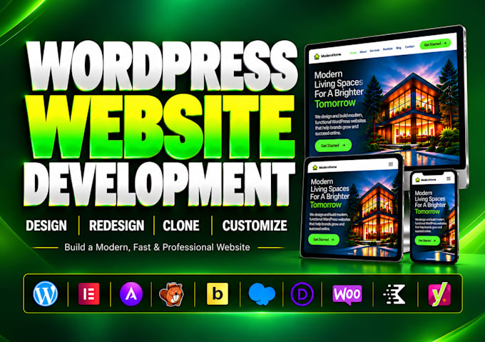 do wordpress website development, design, redesign or rebuild wordpress website