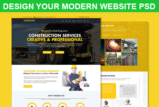 design your modern website PSD template