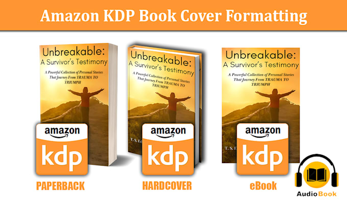 do book cover formatting for amazon KDP ebook paperback, hardcover and acx