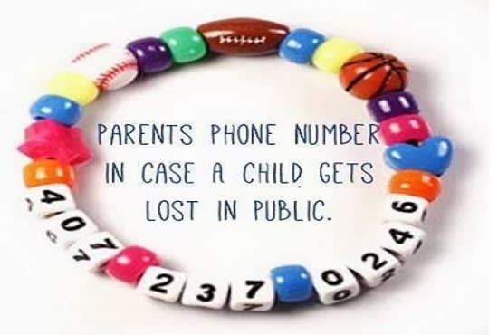 Kid bracelet with phone number best sale