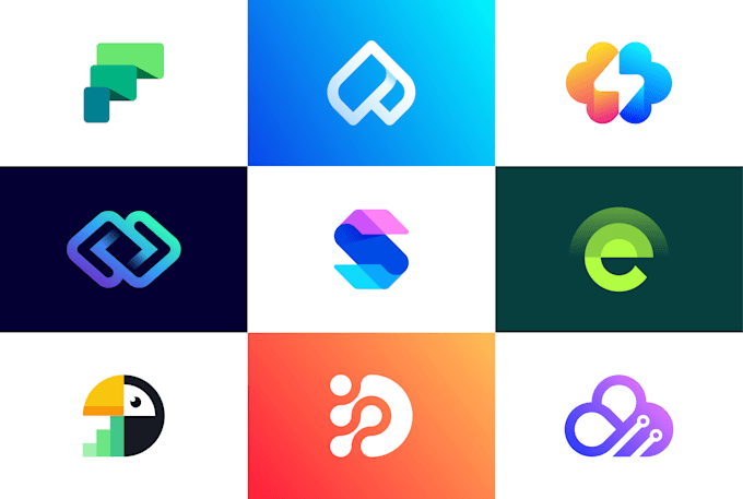 design tech, crypto, saas, website, ai and app icon logo with free favicon