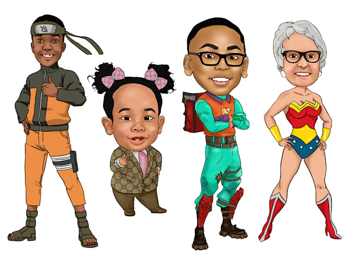 Draw Cartoon Character Caricature Portrait By Gummy09