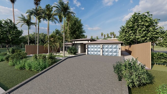 architecture 3d rendering for exterior