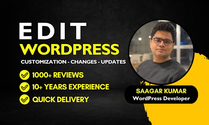 edit wordpress website, make wordpress changes or update wordpress website