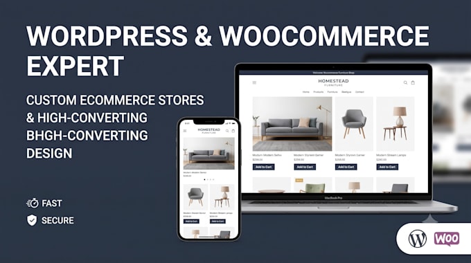 build wordpress ecommerce or woocommerce website