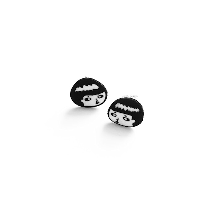 create hand drawn earrings based on your idea or portrait