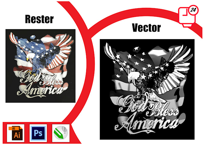 Convert your logo 1 color vector by Jabbar9211 | Fiverr