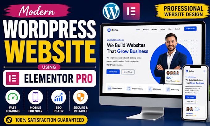 design wordpress website with elementor pro