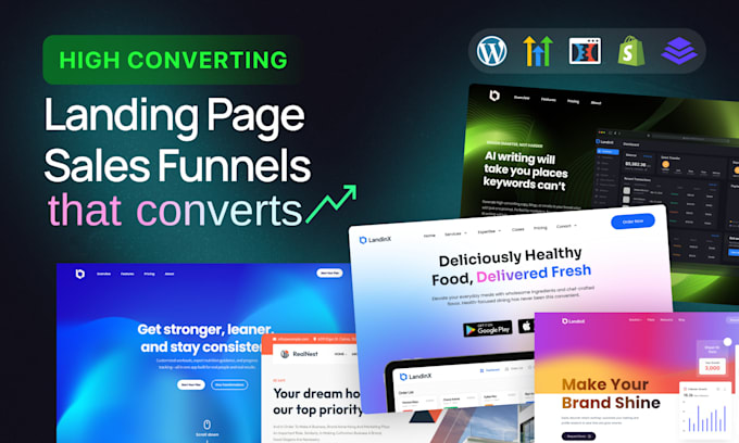 design a modern landing page, sales page or sales funnel