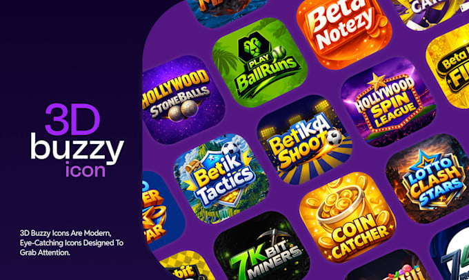 do 3d modern and attractive app icon logo