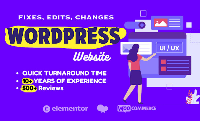 do wordpress changes or wordpress fixes, edits wordpress